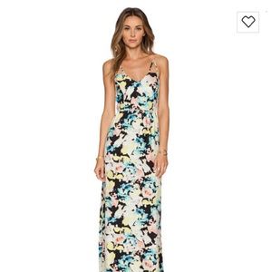 Parker Maxi Silk Dress Floral Print